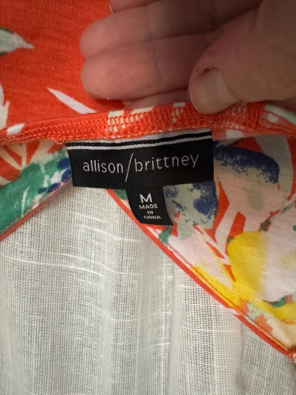 Allison Brittney Coral Tropical Floral Maxi Dress Size M - Picture 3 of 5